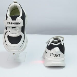 Alternative view of black white casual joggers