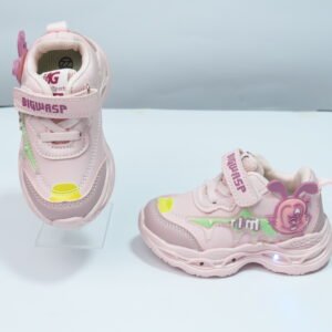 Alternative view of pink color mickey mouse joggers