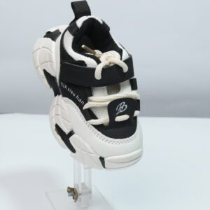 black fashionable laces joggers