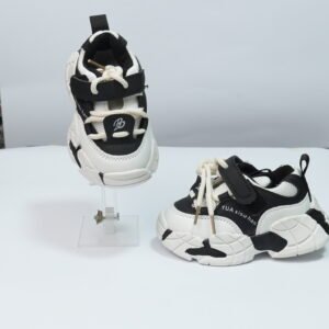 Alternative view of black fashionable laces joggers