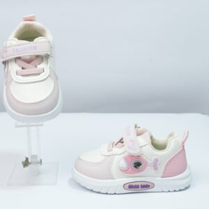 Alternative view of pink and white sneakers
