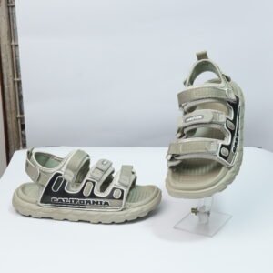 Alternative view of grey color 3 striped sandal