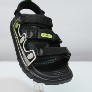 black 3 striped sandal