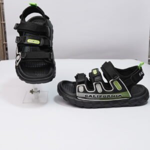 Alternative view of black 3 striped sandal