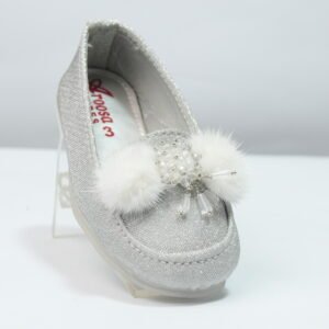 silver color fancy pumps