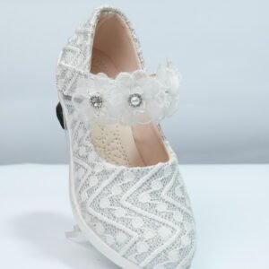 white stylish sandals with heels