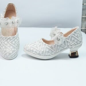 Alternative view of white stylish sandals with heels