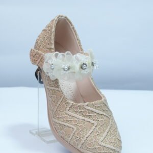 cream color stylish sandals with heels