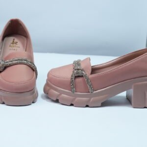 Alternative view of Pink chunky-heel loafers