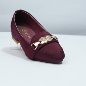 Maroon Color Kids low heel pumps