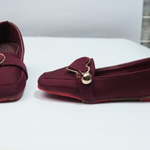 Alternative view of maroon with heart casual pumps