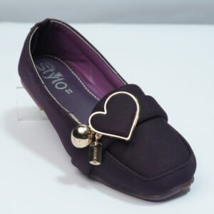 purple with heart casual pumps